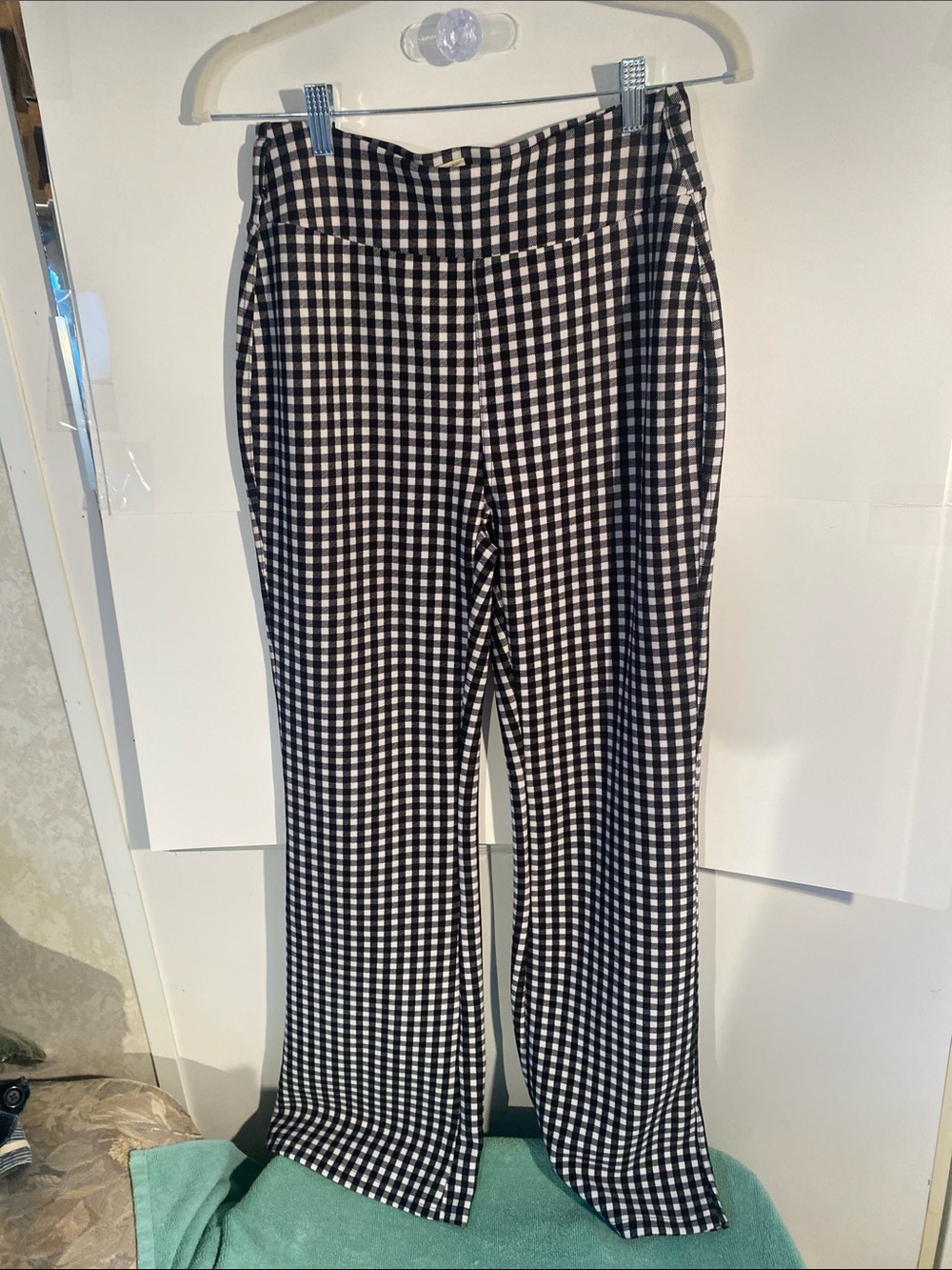 Black & White Gingham Wide Leg Pants